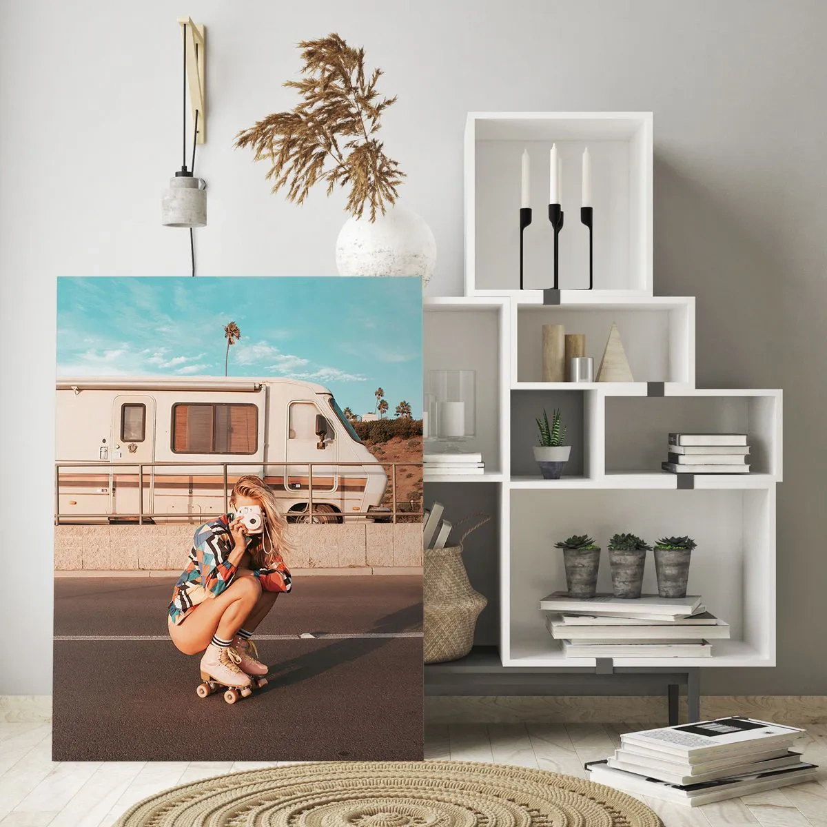 Billede på glas - Smil, tak! - 80x120 cm