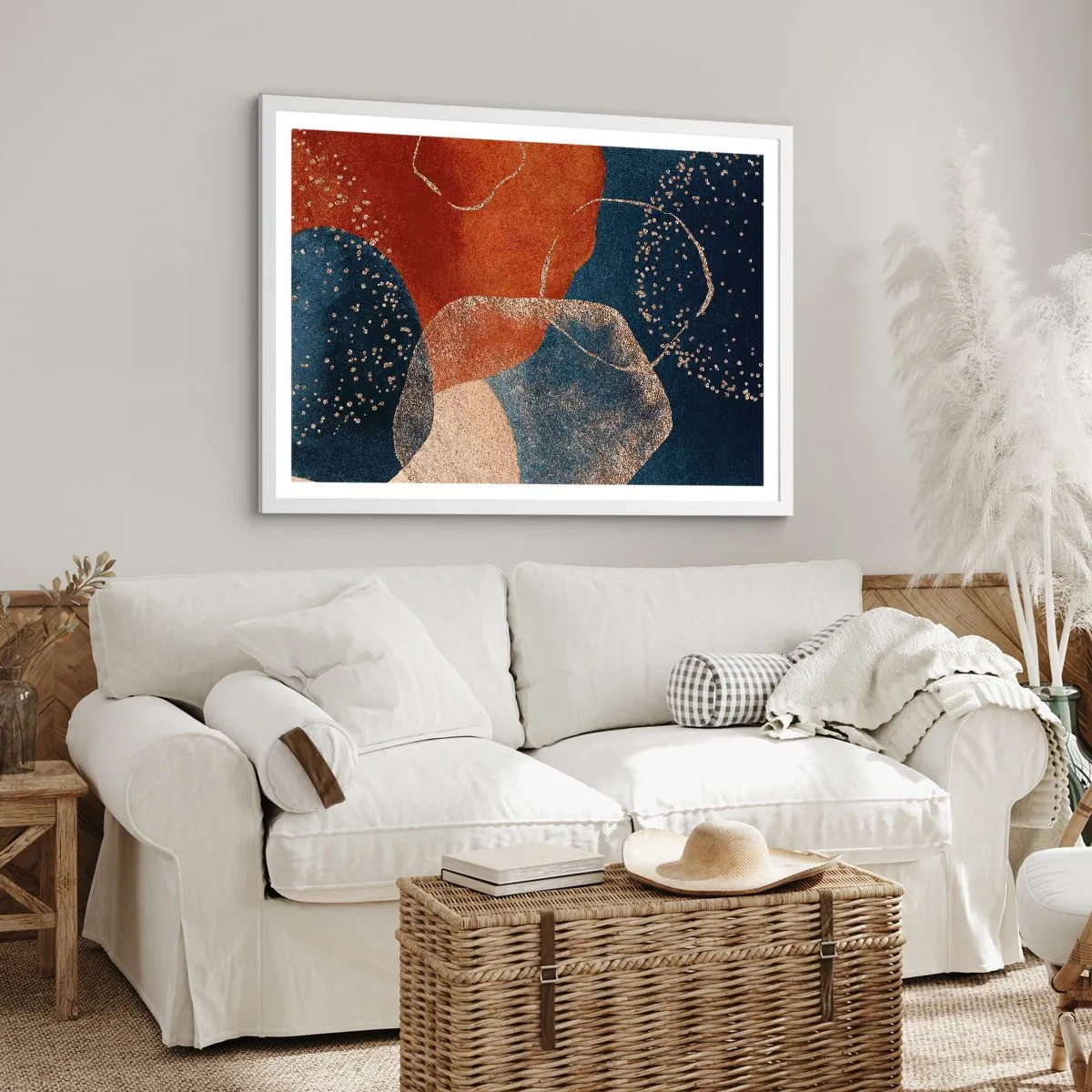 Plakat i hvid ramme - Lethed i tilværelsen - 100x70 cm