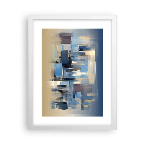 Plakat i hvid ramme - Blå konstruktion - 30x40 cm