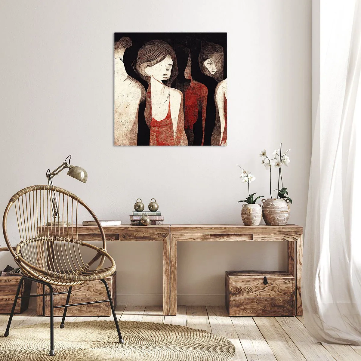Lærredstryk - Billede på lærred - Mørkets madonnaer - 30x30 cm