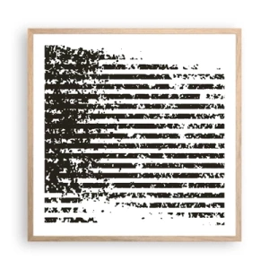 Plakat i ramme af lyst egetræ - Rytme og støj - 60x60 cm