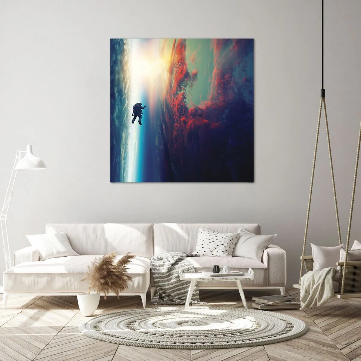 Lærredstryk - Billede på lærred - Over for universet - 70x70 cm