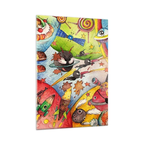 Billede på glas - Et storslået rumeventyr - 50x70 cm