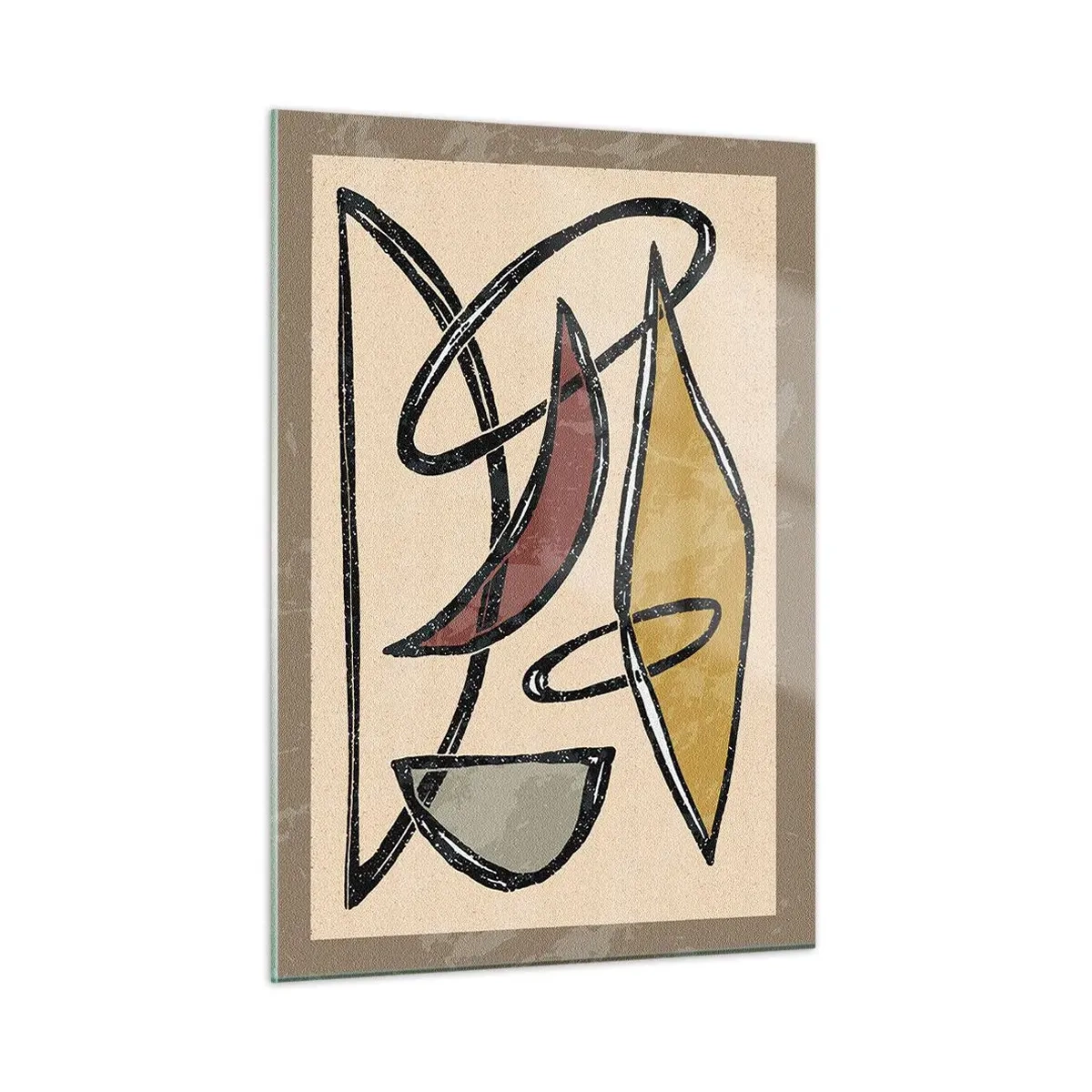 Billede på glas - Komposition - buer og ovaler - 50x70 cm