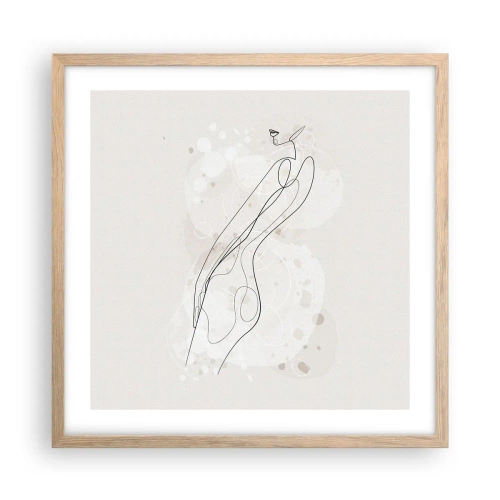 Plakat i ramme af lyst egetræ - At forvilde sig med blikket - 50x50 cm