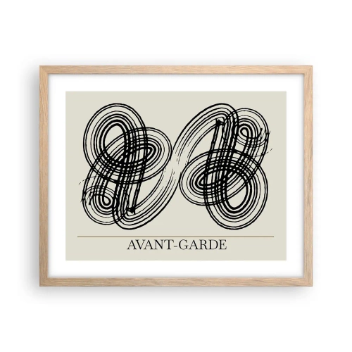 Plakat i ramme af lyst egetræ - Det kom ud spontant - 50x40 cm