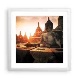 Plakat i hvid ramme - Vejr med stor visdom - 40x40 cm