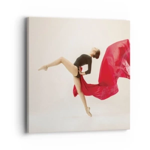 Lærredstryk - Billede på lærred - Rød og sort - 40x40 cm