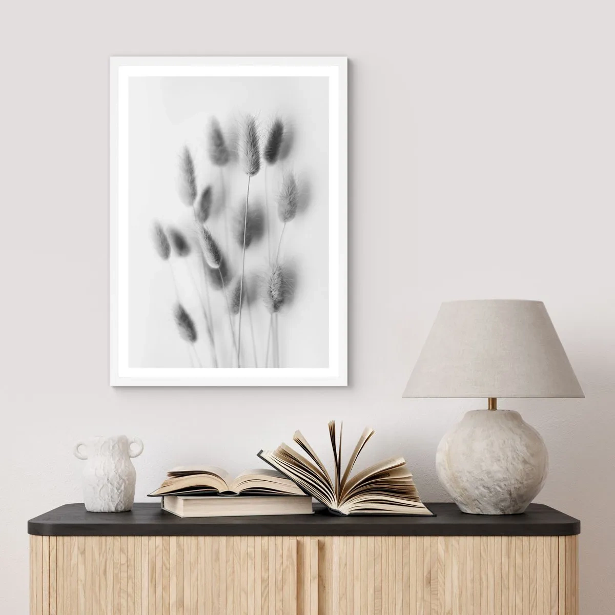 Plakat i hvid ramme - Dens bløde græs - 40x50 cm