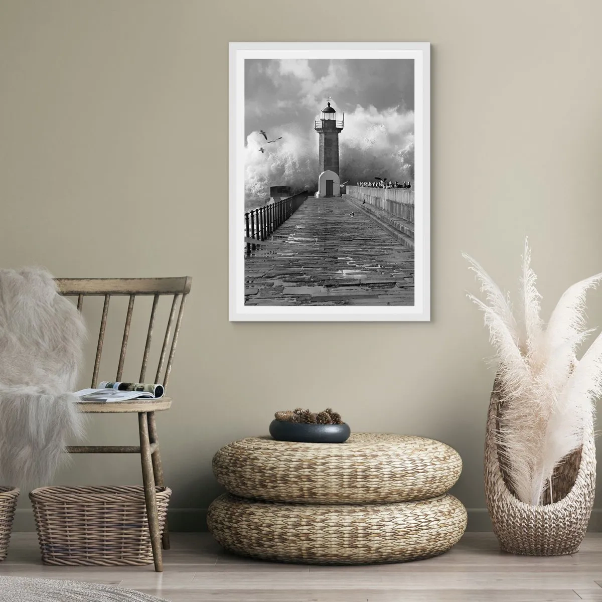 Plakat i hvid ramme - Frygtløs  - 70x100 cm