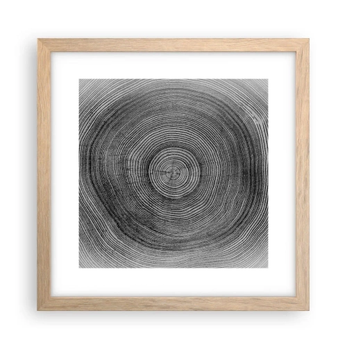 Plakat i ramme af lyst egetræ - Et tegn på tiden - 30x30 cm