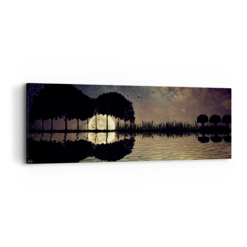 Lærredstryk - Billede på lærred - En nat på kanten af verden - 90x30 cm