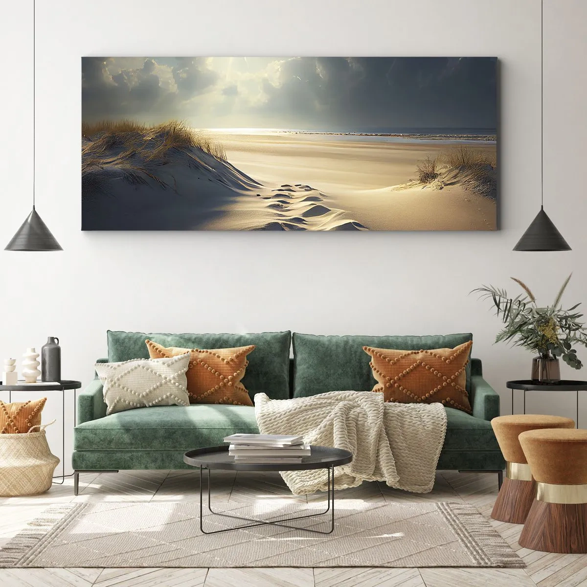 Lærredstryk - Billede på lærred - Beroligende landskab - 100x40 cm