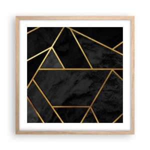 Plakat i ramme af lyst egetræ - Mørke og lys - 50x50 cm
