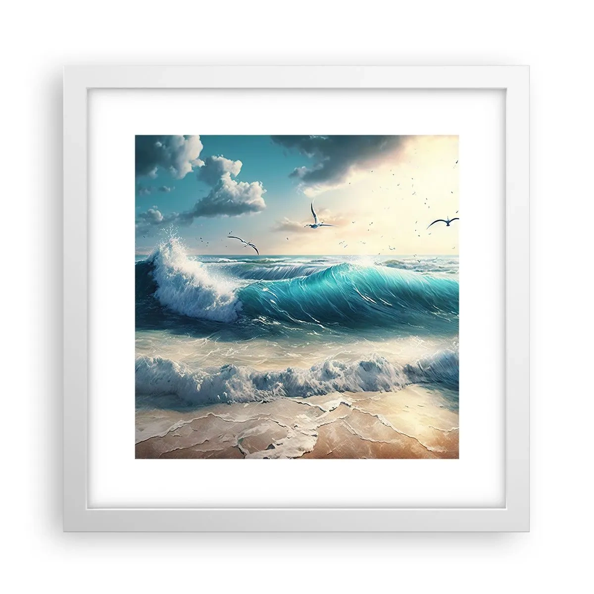 Plakat i hvid ramme - Støj kun for dig - 30x30 cm