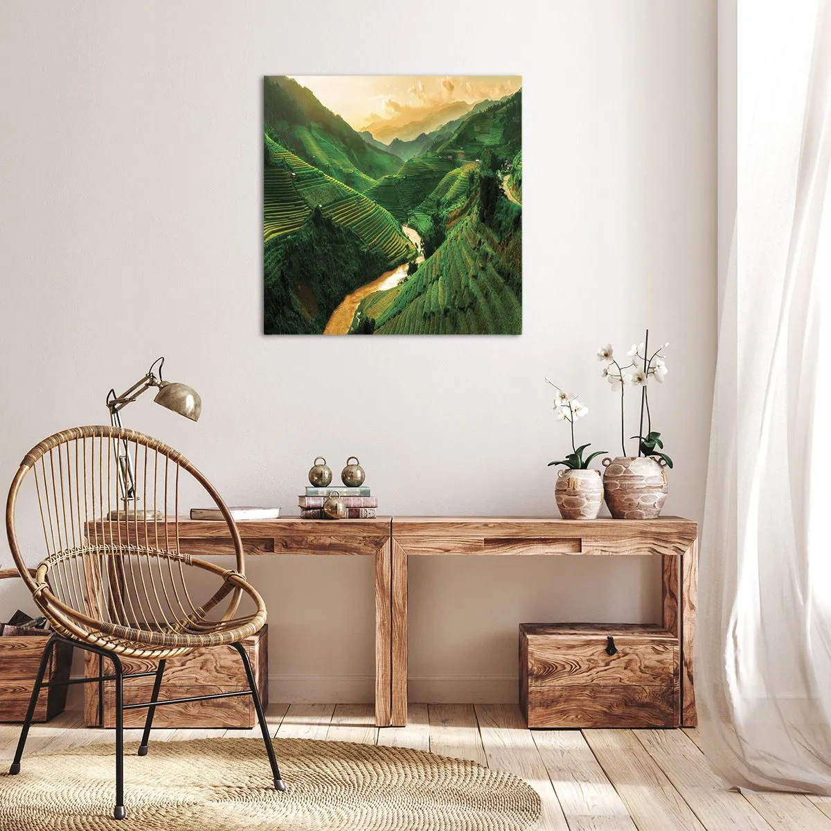 Lærredstryk - Billede på lærred - Vietnamesisk dal - 30x30 cm