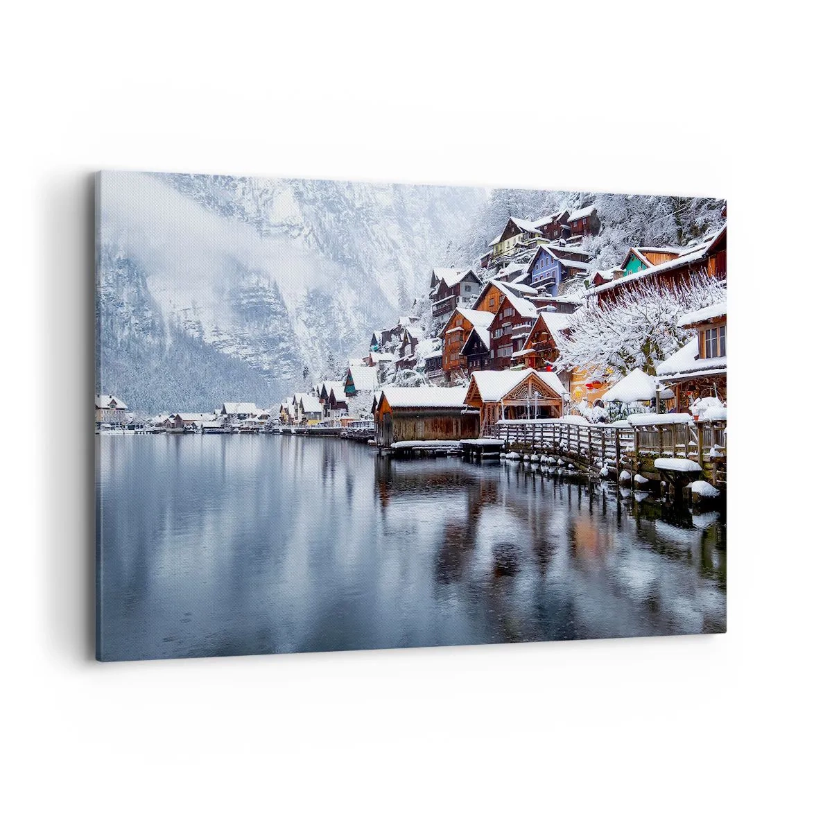 Lærredstryk - Billede på lærred - I en vinterdekoration - 120x80 cm