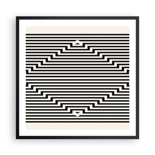 Plakat i sort ramme - Geometrisk illusion - 60x60 cm