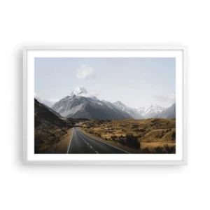 Plakat i hvid ramme - Vejen til hjerte - 70x50 cm