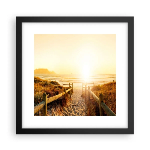 Plakat i sort ramme - Over klitten, mod solen - 30x30 cm