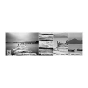 Prøve Fototapet Premium Canvas - Ud over bjergene, hinsides havene - Landskab, træbro, Łódź - 100x30 cm