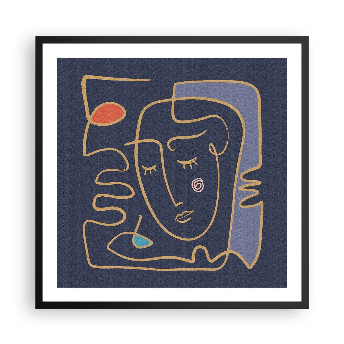 Plakat i sort ramme - I drømmerier - 60x60 cm