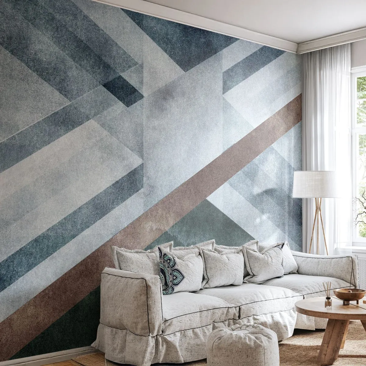 Fototapet på mål Premium Sand - Sofistikeret elegance i geometri - Linjer, Geometri, Abstraktion