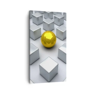 Lærredstryk - Billede på lærred - Hvorfor mig? Geometrisk sammensætning - 45x80 cm