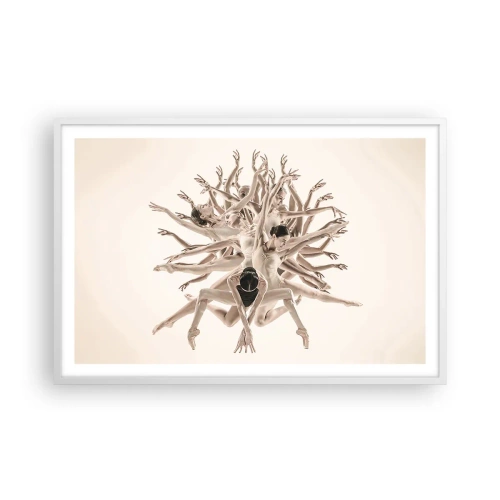 Plakat i hvid ramme - Blomstrende i dans - 91x61 cm