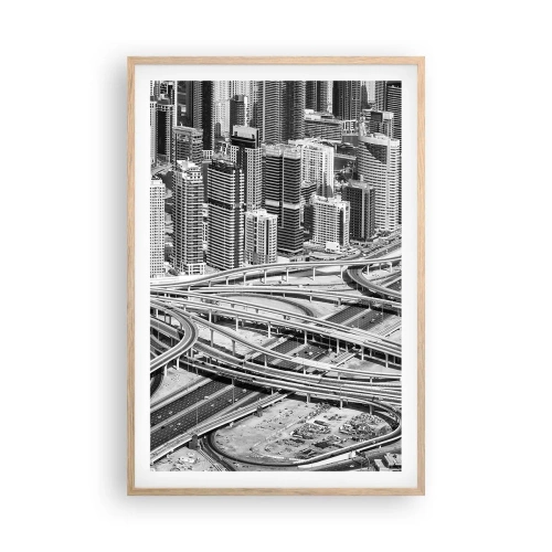 Plakat i ramme af lyst egetræ - Dubai - den umulige by - 61x91 cm