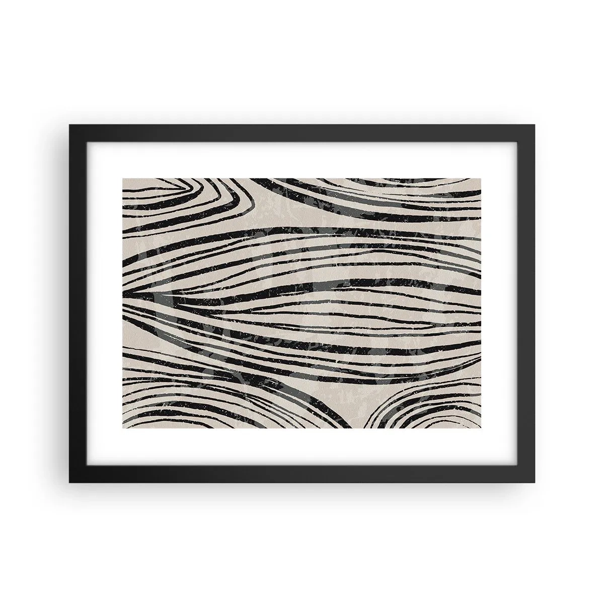 Plakat i sort ramme - Et spild af linjer - 40x30 cm