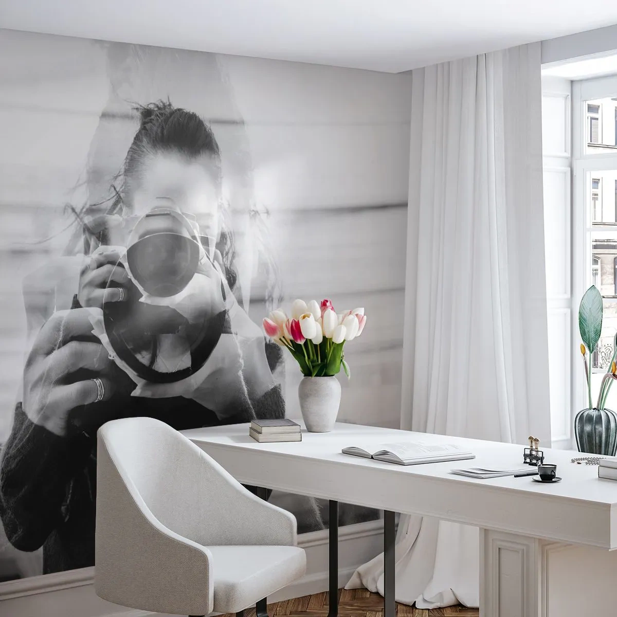 Fototapet Premium Canvas - Skaber og materiale - Abstraktion, Fotograf, Kvinde - 150x105 cm