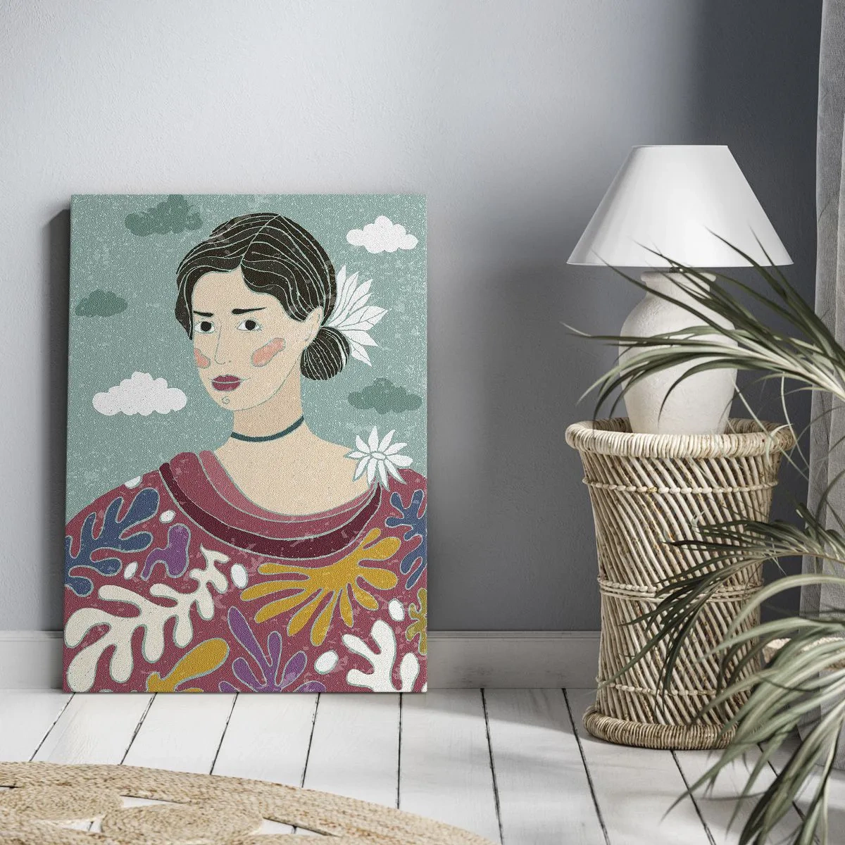 Lærredstryk - Billede på lærred - Med melankoli i dit blik - 55x100 cm