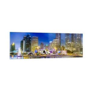 Billede på glas - Regnbuenat i metropolen - 160x50 cm