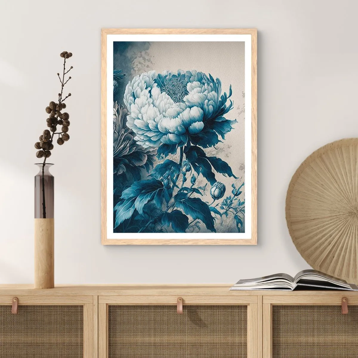 Plakat i ramme af lyst egetræ - Et godt matchet par - 70x100 cm