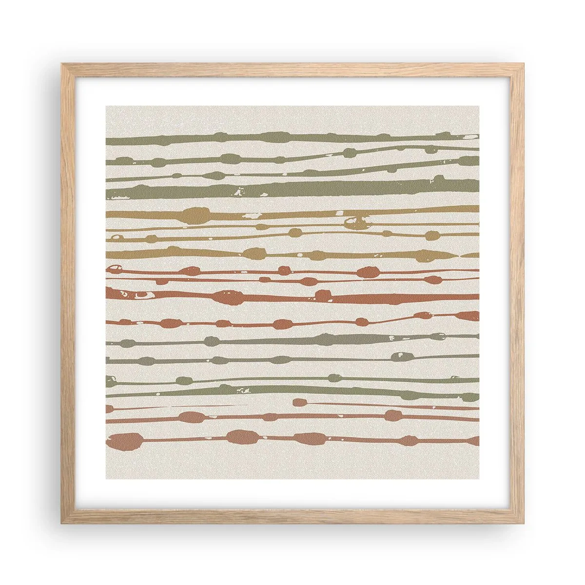 Plakat i ramme af lyst egetræ - Musikalsk farvenotation - 50x50 cm