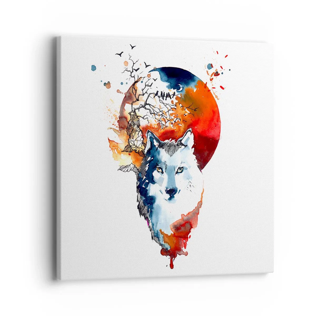 Lærredstryk - Billede på lærred - Næse til næse med natten - 40x40 cm