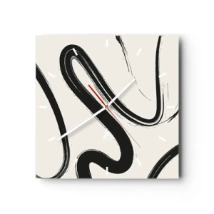 Vægur, Uret - Sort og hvid fantasifuldhed - 40x40 cm