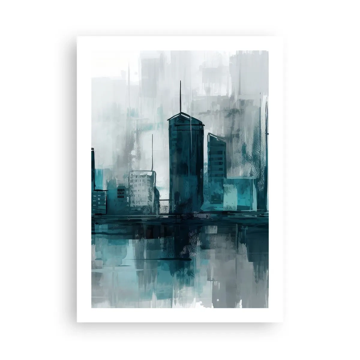 Plakat - Regnfarvet by - 50x70 cm