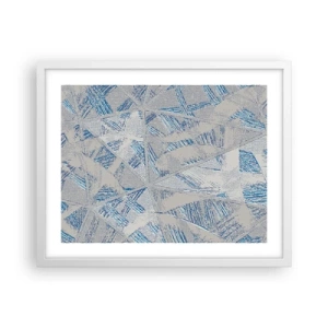 Plakat i hvid ramme - I en gråblå labyrint - 50x40 cm