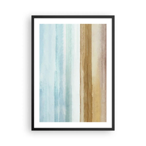 Plakat i sort ramme - Et minimalistisk landskab i pastelfarver - 50x70cm - Trøst - Moderne vægdekoration til stue og soveværelse ARTTOR