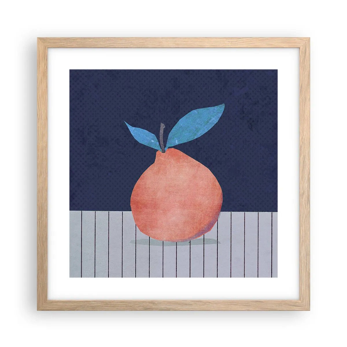 Plakat i ramme af lyst egetræ - Konveksitet og plan - 40x40 cm