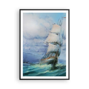 Plakat i sort ramme - God vind - 70x100 cm