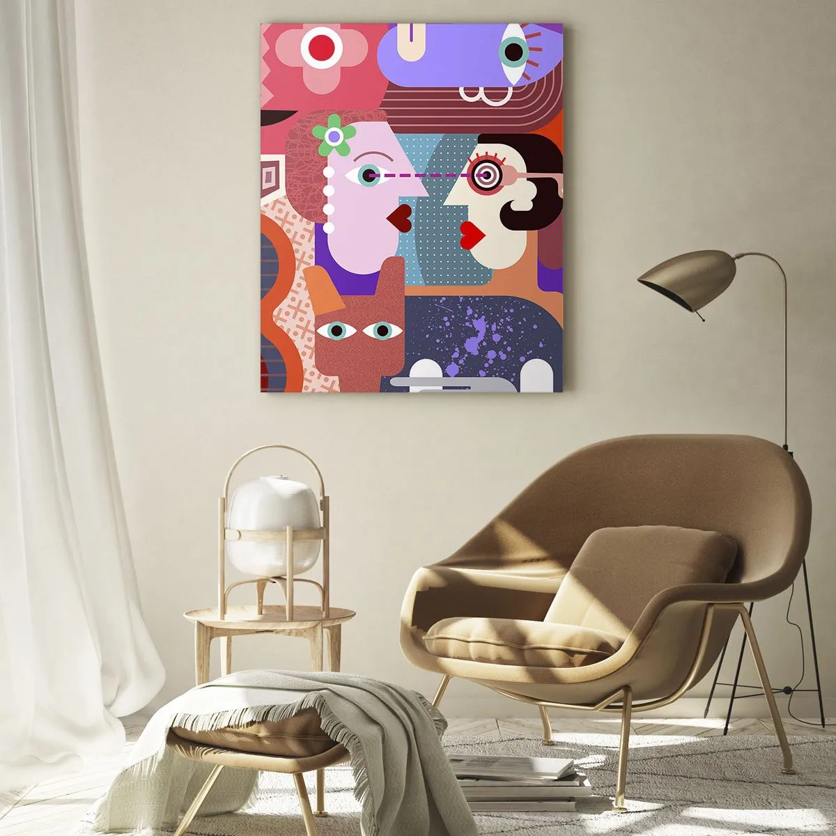 Billede på glas - Øje mod øje - 50x70 cm