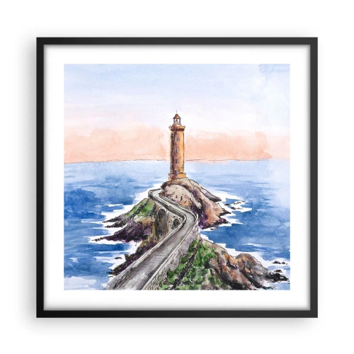 Plakat i sort ramme - Med front mod havet - 50x50 cm