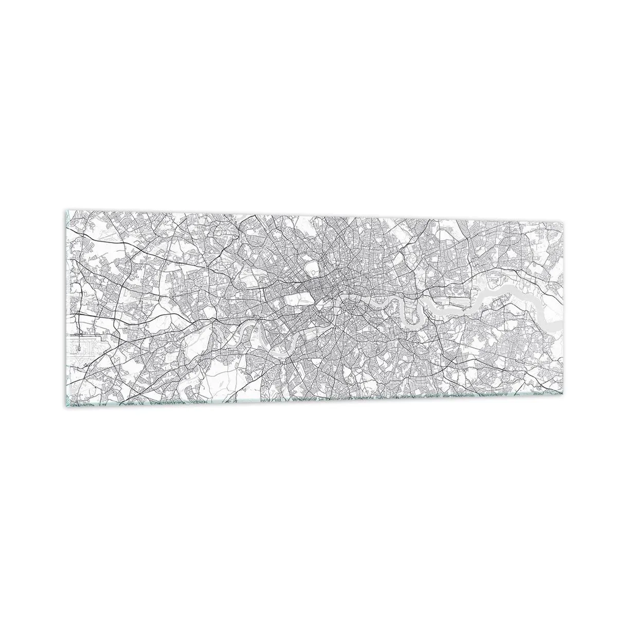 Billede på glas - Kort over Londons labyrint - 90x30 cm