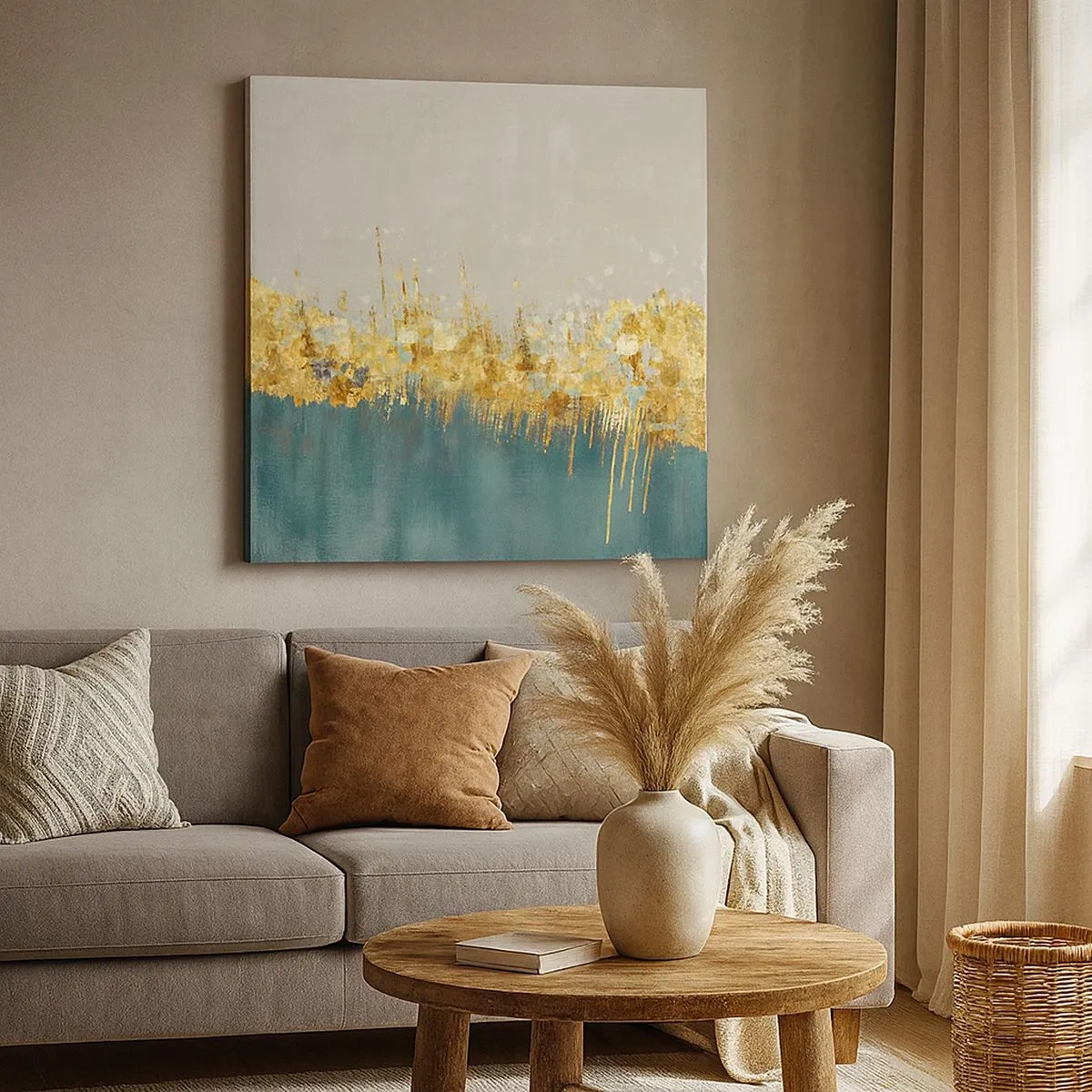 Lærredstryk - Billede på lærred - Den gyldne grænse - 30x30 cm