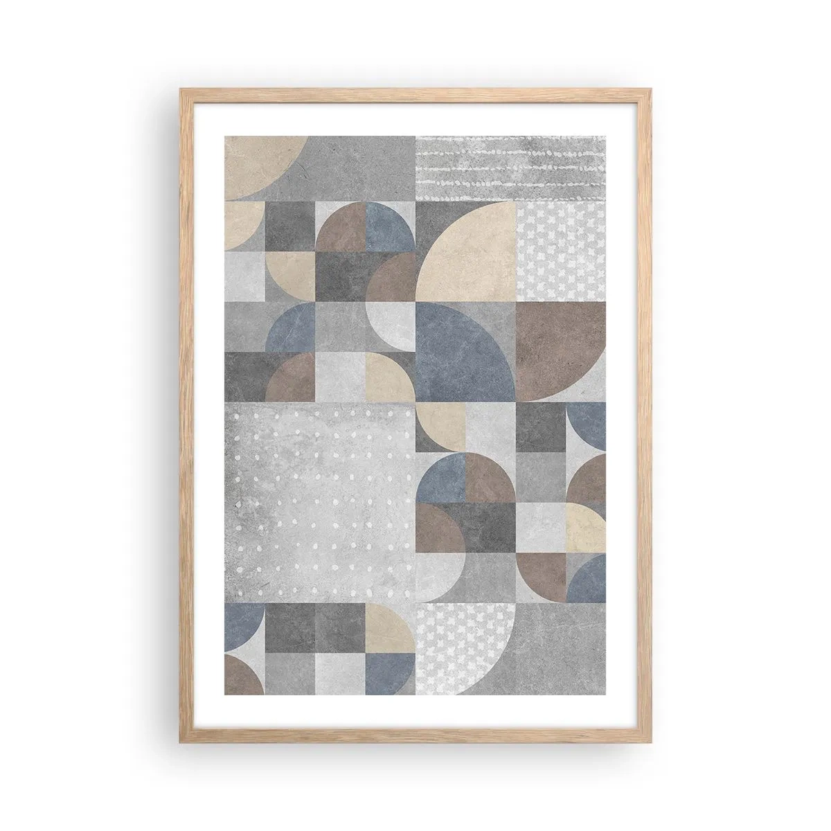 Plakat i ramme af lyst egetræ - Keramisk fantasi - 50x70 cm