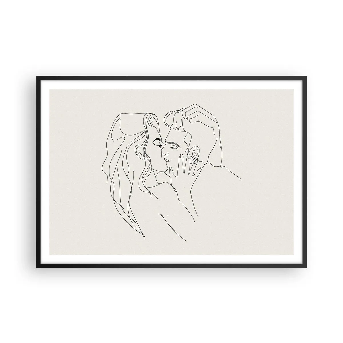 Plakat i sort ramme - Forviklet i følelser - 100x70 cm
