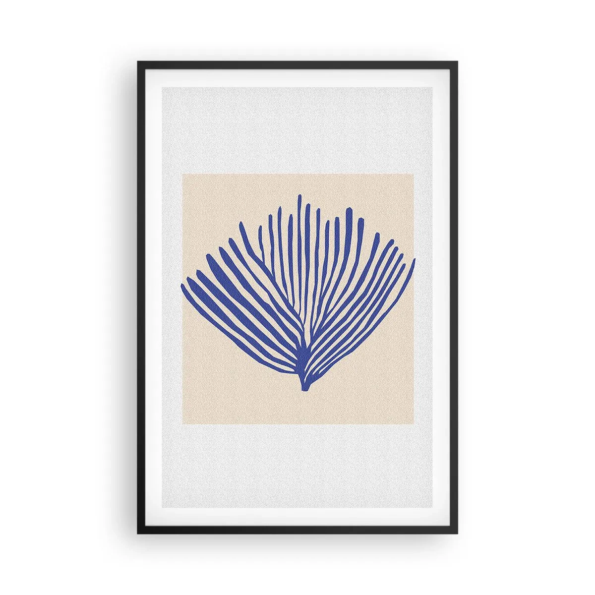 Plakat i sort ramme - Blå vifte - 61x91 cm